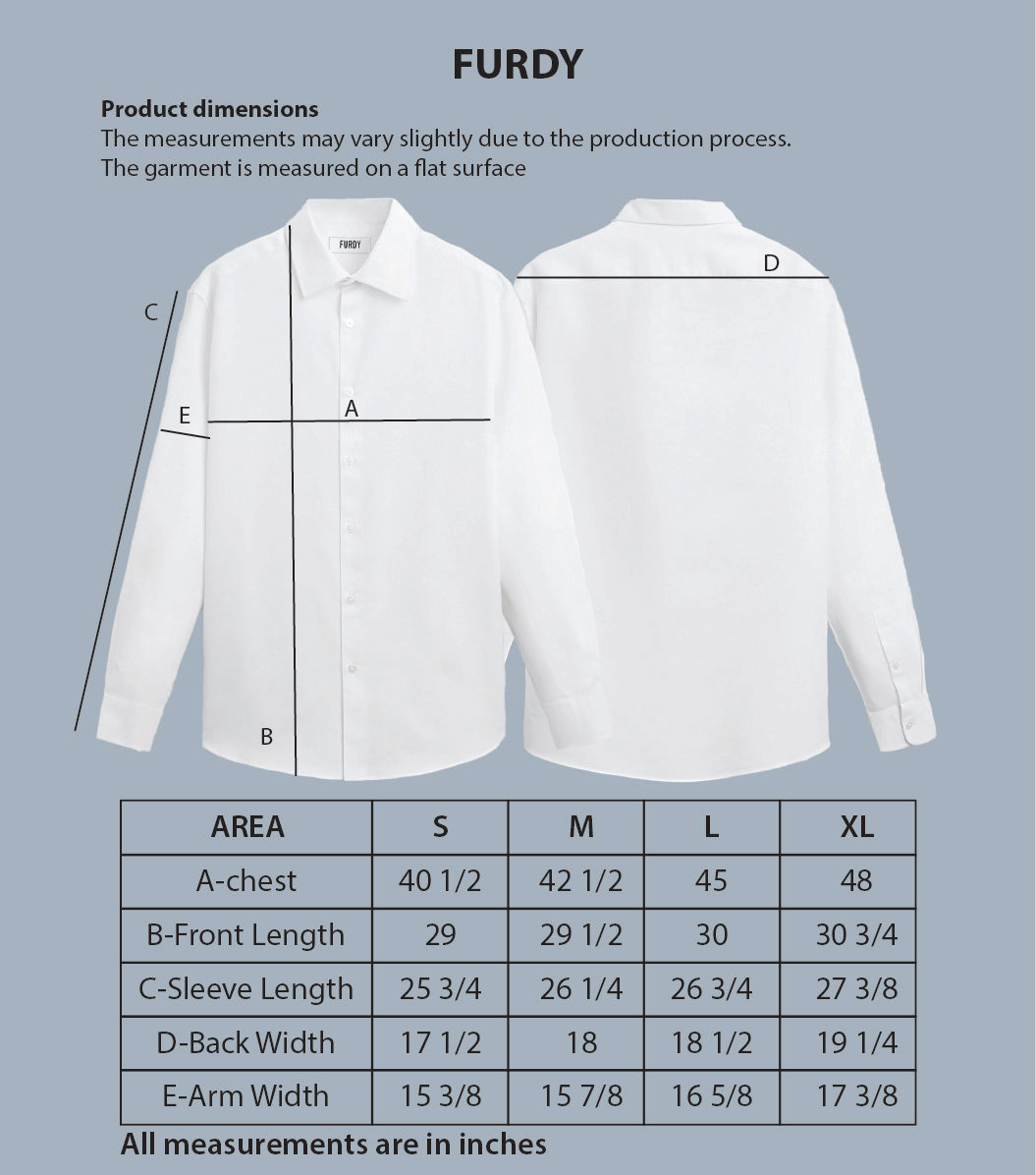 Size Chart, Luxury knit blue stripe travel shirt for men – FURDY