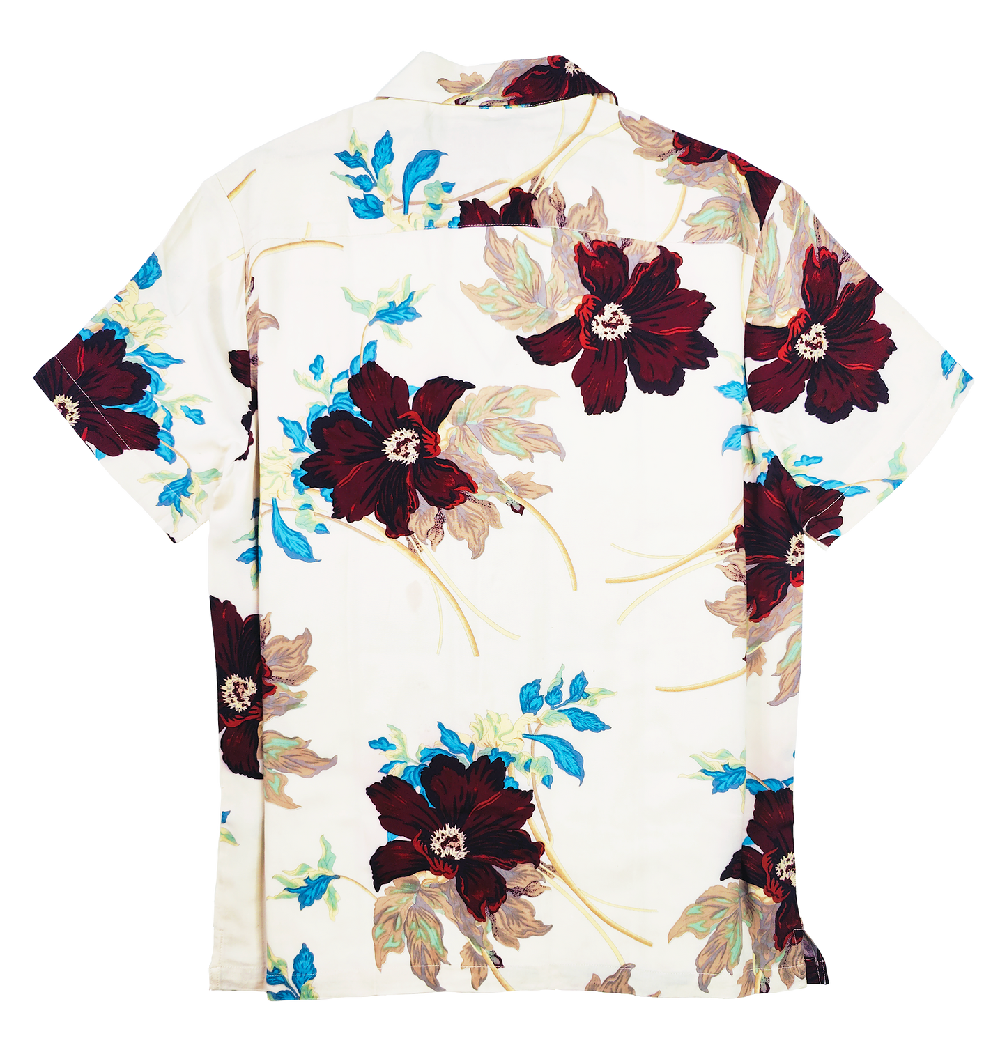 Furdy Summer Floral Print Camp Collar Shirt
