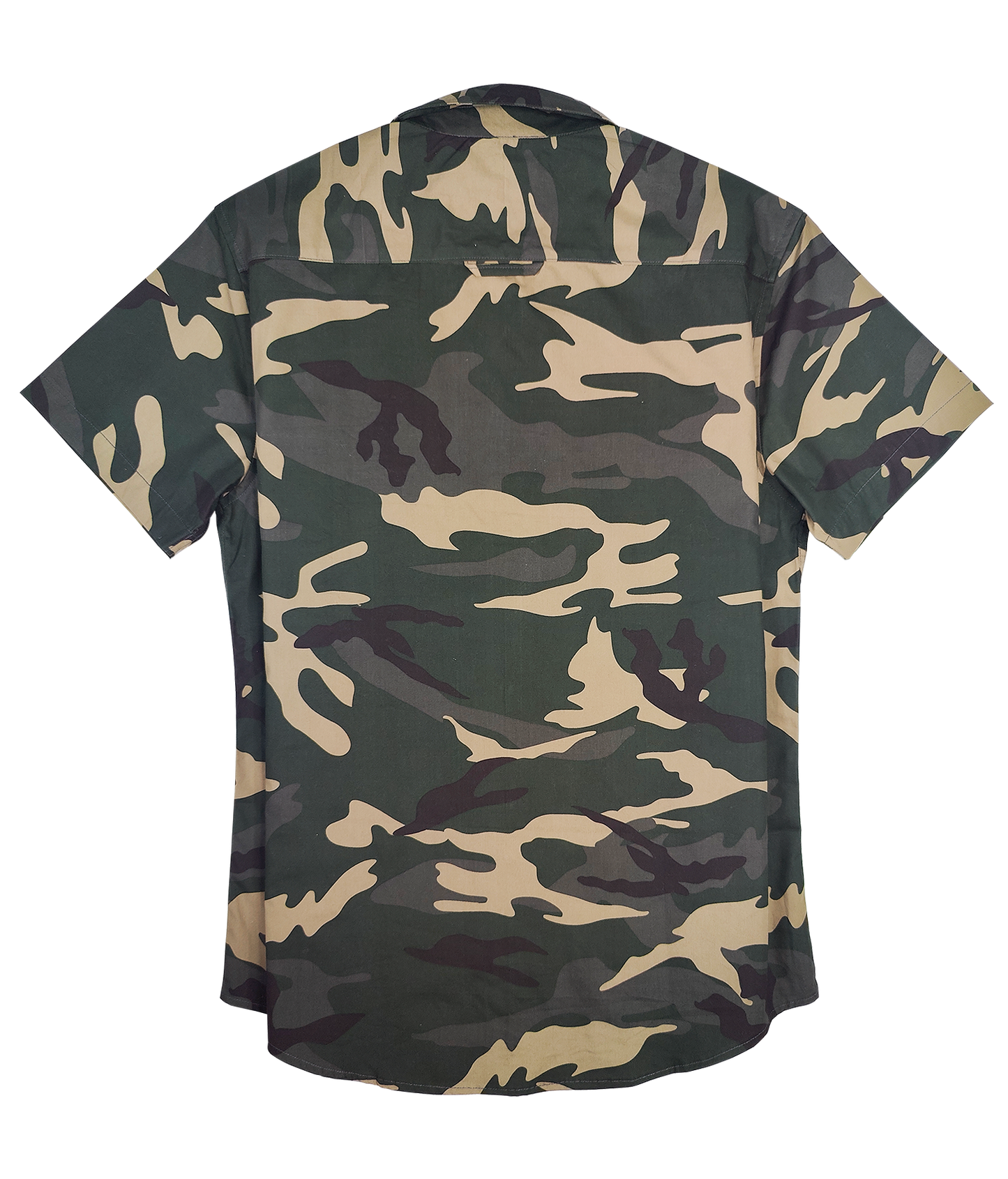 Furdy men's camo shirt with classic green and brown camouflage print, perfect for casual wear or outdoor activities