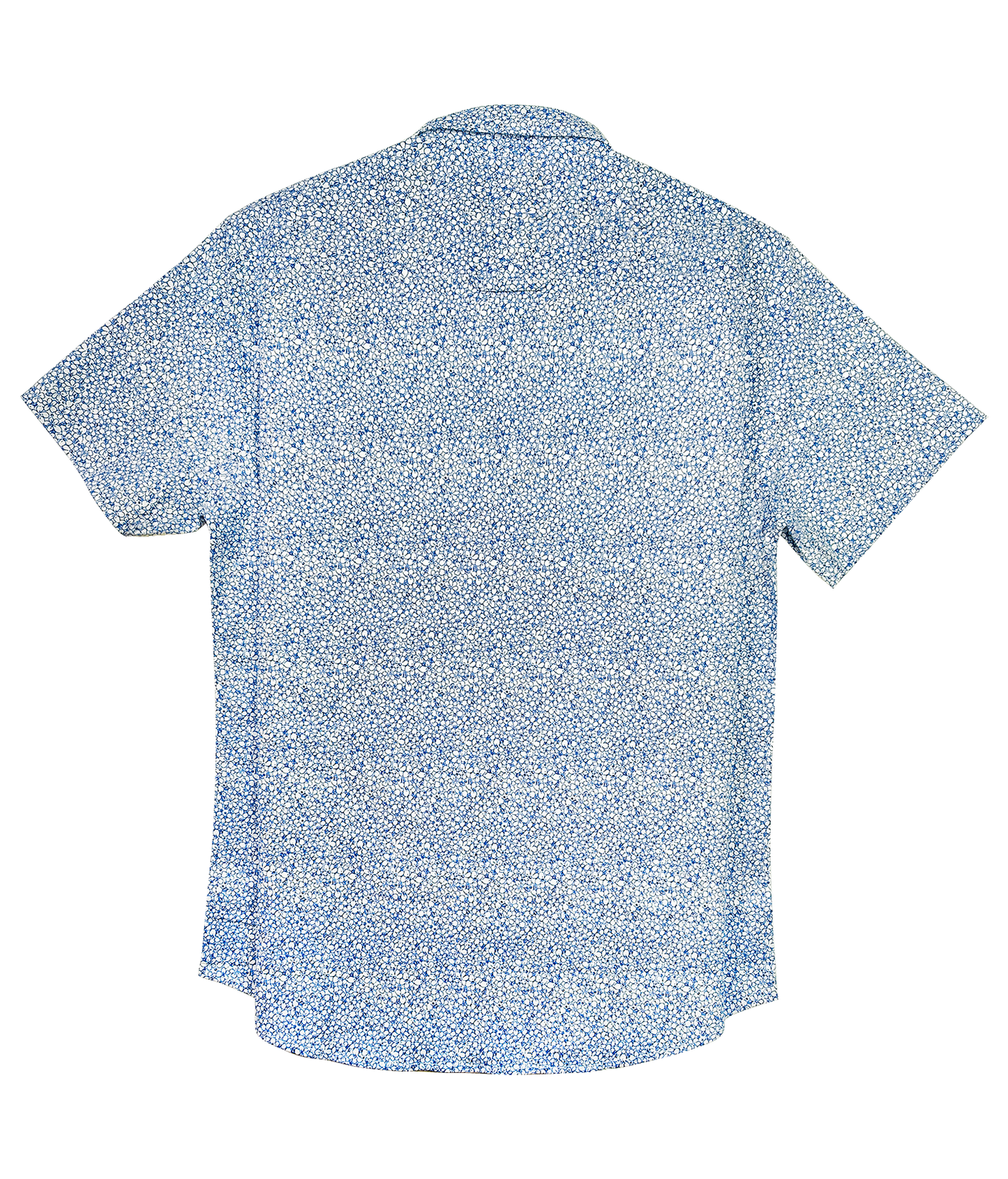 Furdy Ditsy Floral Print Regular Collar Short Sleeve Shirt, Blue Pattern