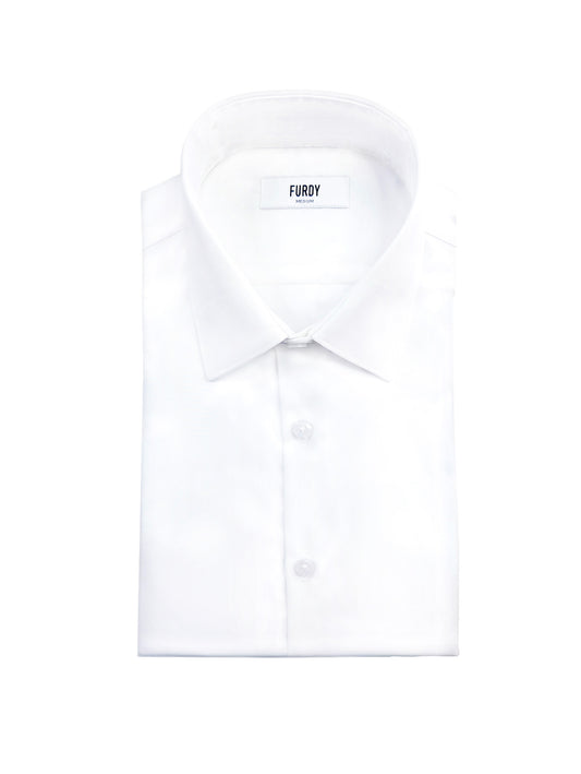 FURDY Men White Solid Full Sleeves Formal Shirt