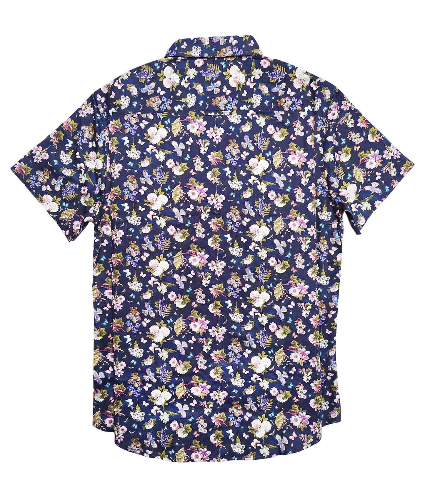 Furdy Floral Print Short Sleeve Regular Collar Shirt