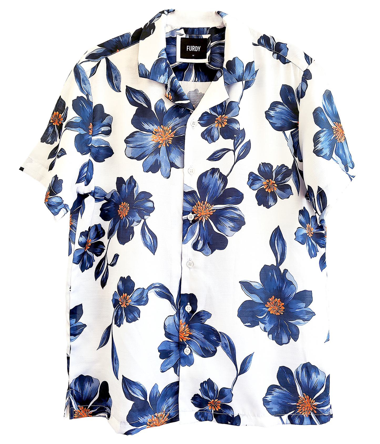 Floral Printed Short Sleeve Camp Collar Shirt