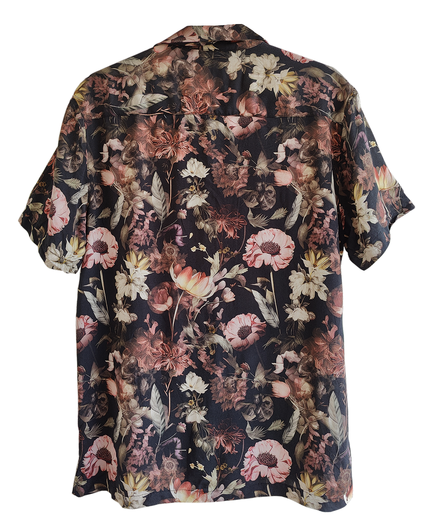 Floral Print Short Sleeve Camp Collar Shirt