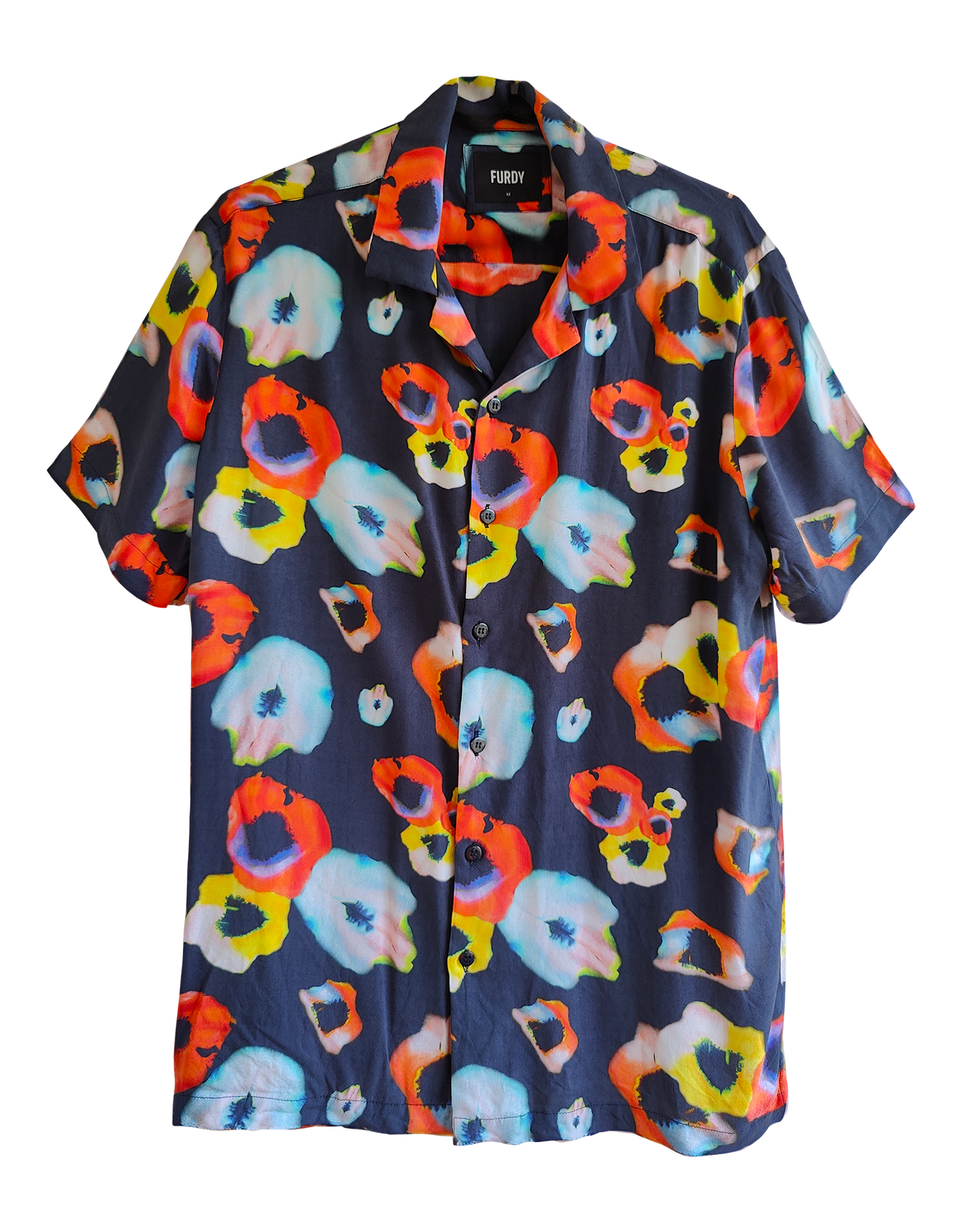 Multicolor Short Sleeve Camp Collar Shirt