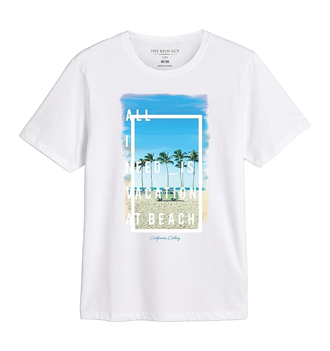 Furdy Beach Graphic T-Shirt Palm Tree Print, California Calling Design