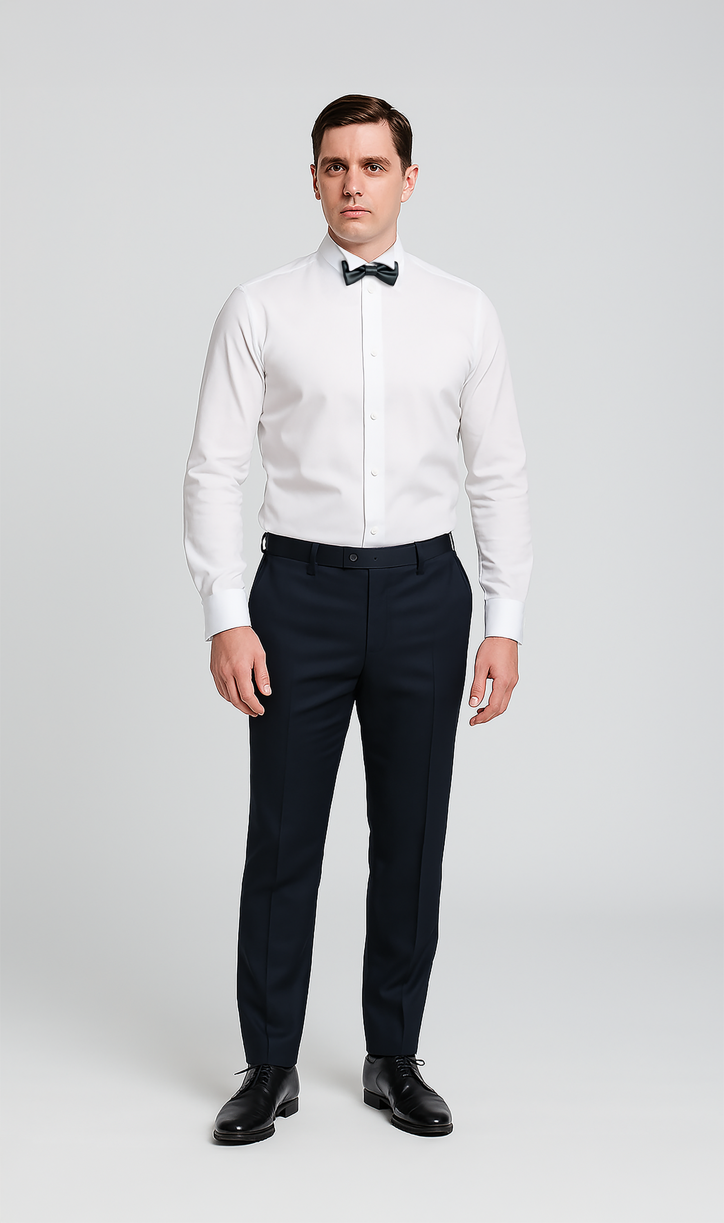 FURDY Men's White Formal Shirt, Fine Twill, Wing Tip Collar, Full Sleeves